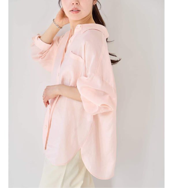 U by SPICK&SPAN「リネンコンエアリーローンオーバーシャツ」|シャツ・ブラウス|