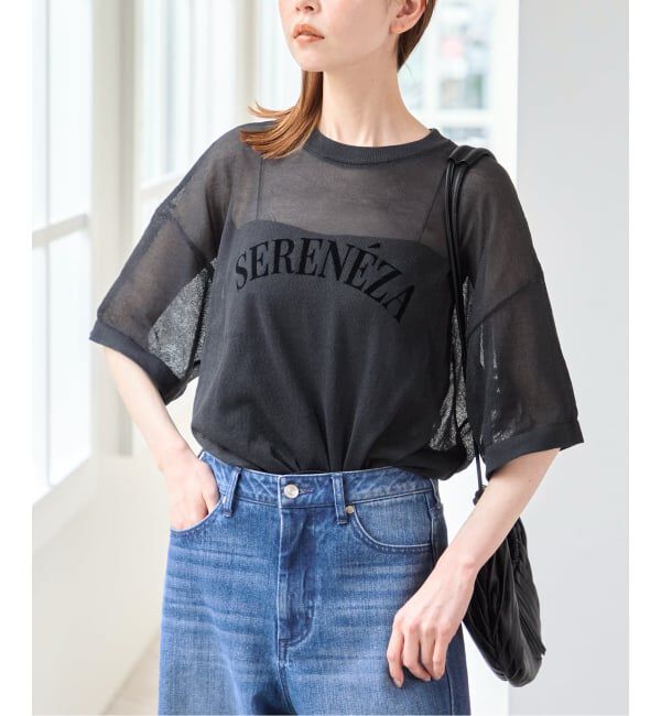 U by SPICK&SPAN「シアーロゴニットTEE」|ニット・セーター|