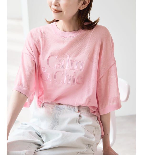 U by SPICK&SPAN「シアーロゴニットTEE」|ニット・セーター|ピンク