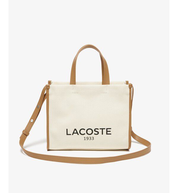 LACOSTE「ヘリテージキャンバス コットンキャンバストート 2WAY ショルダーバッグ」|トートバッグ|