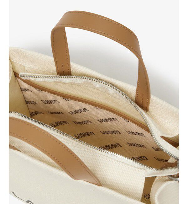 LACOSTE「ヘリテージキャンバス コットンキャンバストート 2WAY ショルダーバッグ」|トートバッグ|