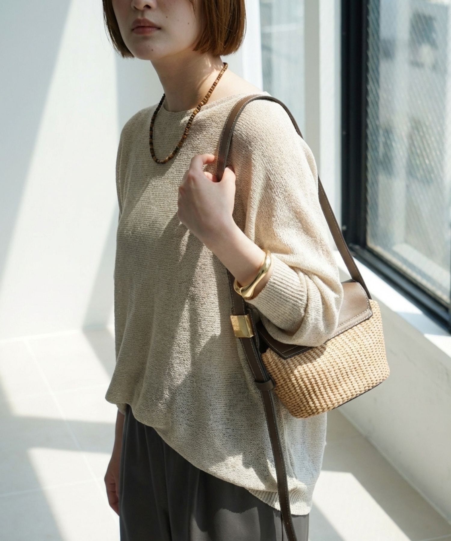 qualite「【夏まで快適に着られる】camifine ニットプルオーバー」|Tシャツ・カットソー|