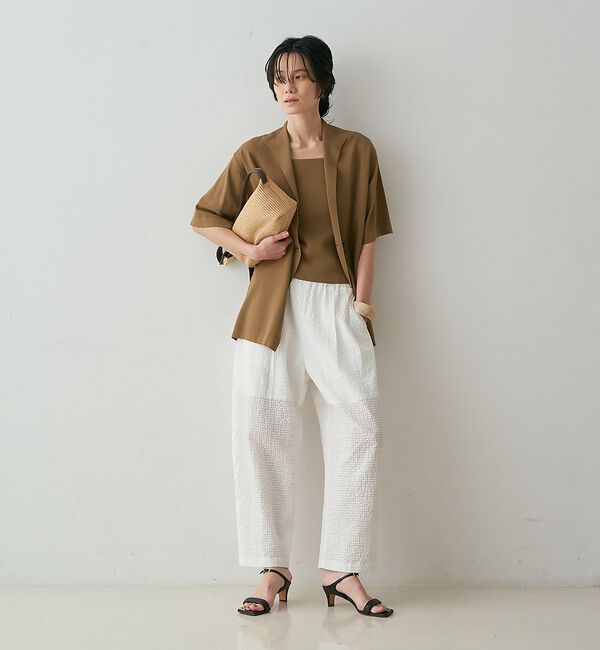 qualite「【接触冷感・セットアップ対応】レーヨンストレッチニットジャケット【予約】」|カーディガン|