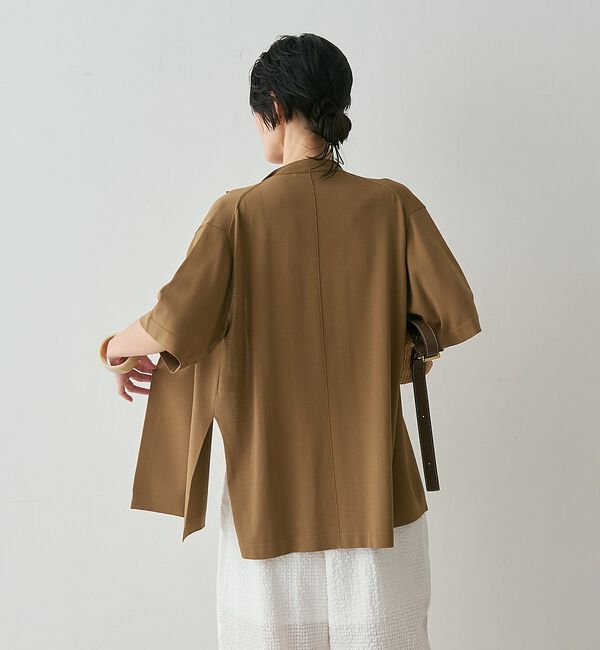qualite「【接触冷感・セットアップ対応】レーヨンストレッチニットジャケット【予約】」|カーディガン|