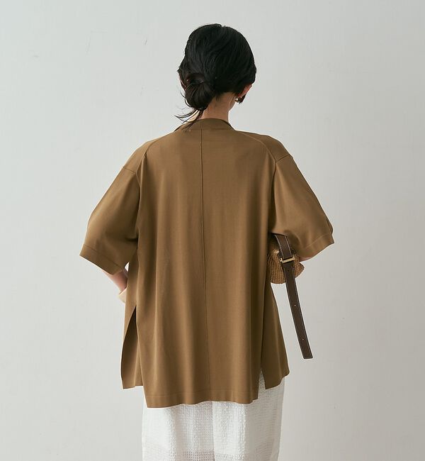 qualite「【接触冷感・セットアップ対応】レーヨンストレッチニットジャケット【予約】」|カーディガン|