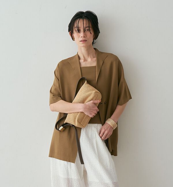 qualite「【接触冷感・セットアップ対応】レーヨンストレッチニットジャケット【予約】」|カーディガン|