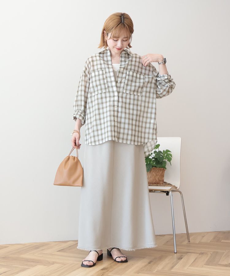 AMERICAN HOLIC「【接触冷感・イージーケア】シアーチェックシャツ」|シャツ・ブラウス|