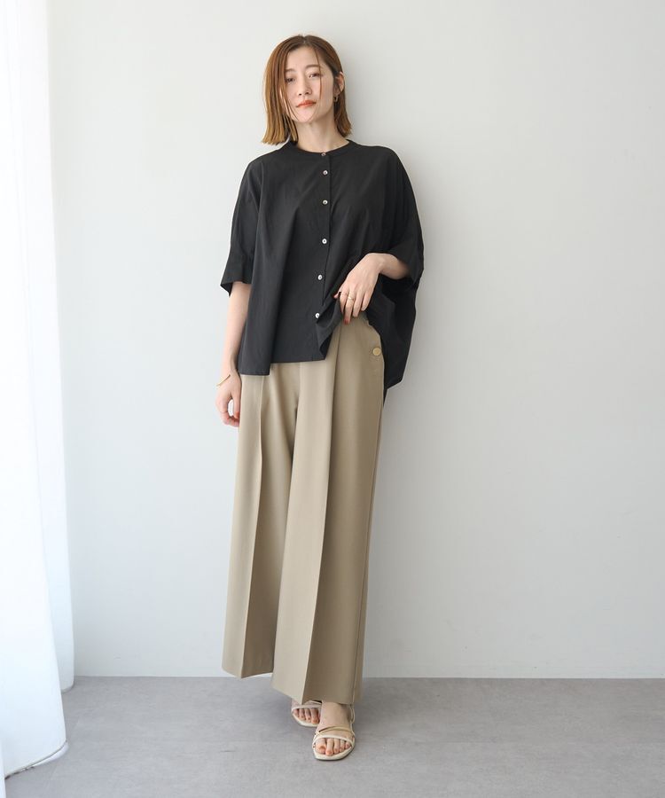 YECCA VECCA「バック刺繍バンドカラーシャツ」|シャツ・ブラウス|