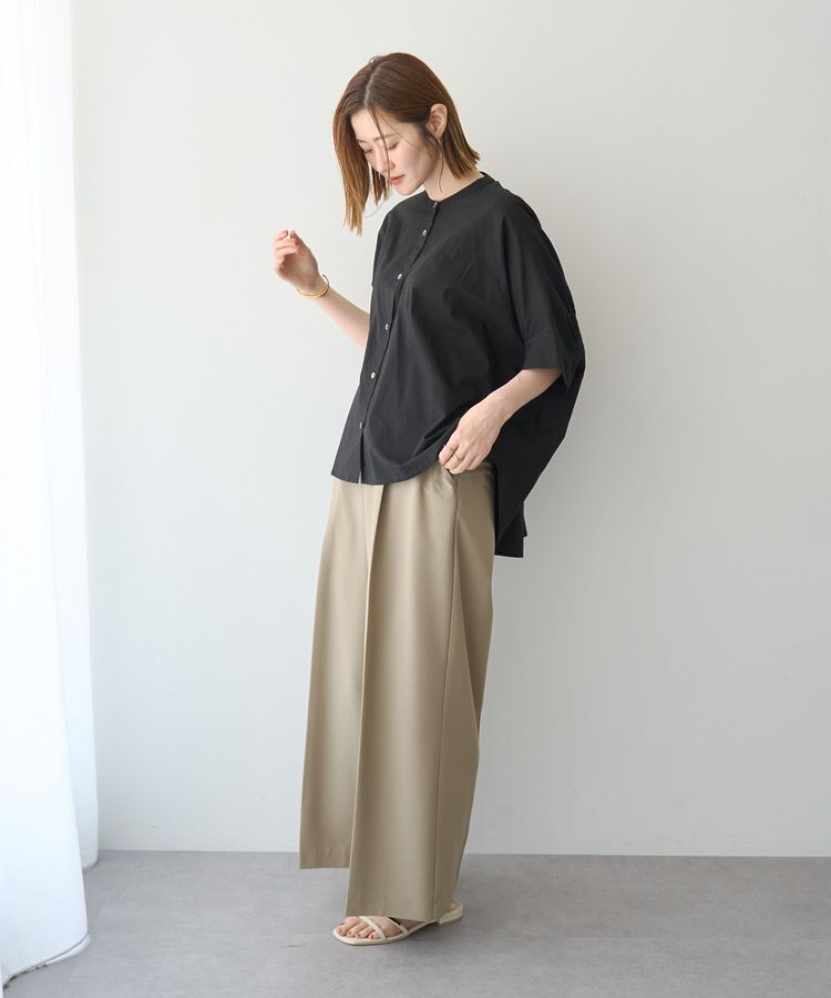 YECCA VECCA「バック刺繍バンドカラーシャツ」|シャツ・ブラウス|