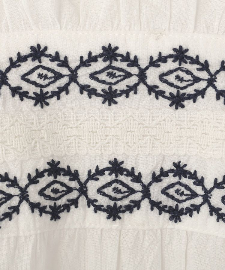YECCA VECCA「バック刺繍バンドカラーシャツ」|シャツ・ブラウス|