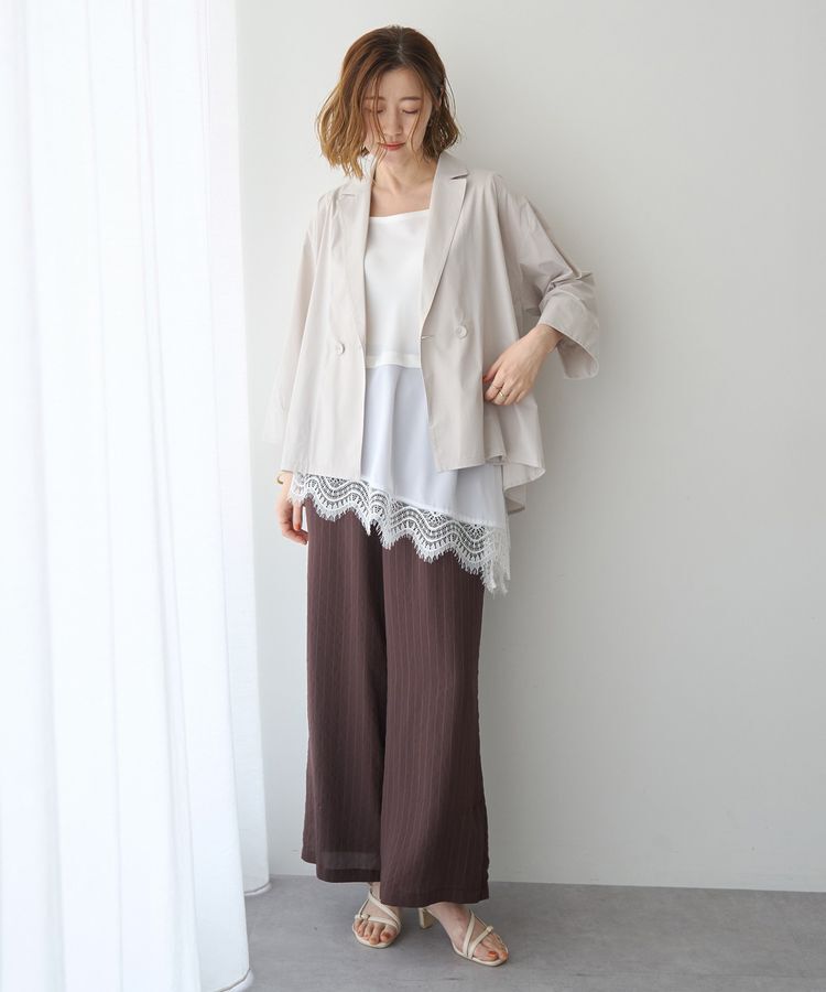 YECCA VECCA「ストライプ柄ワイドパンツ」|その他|