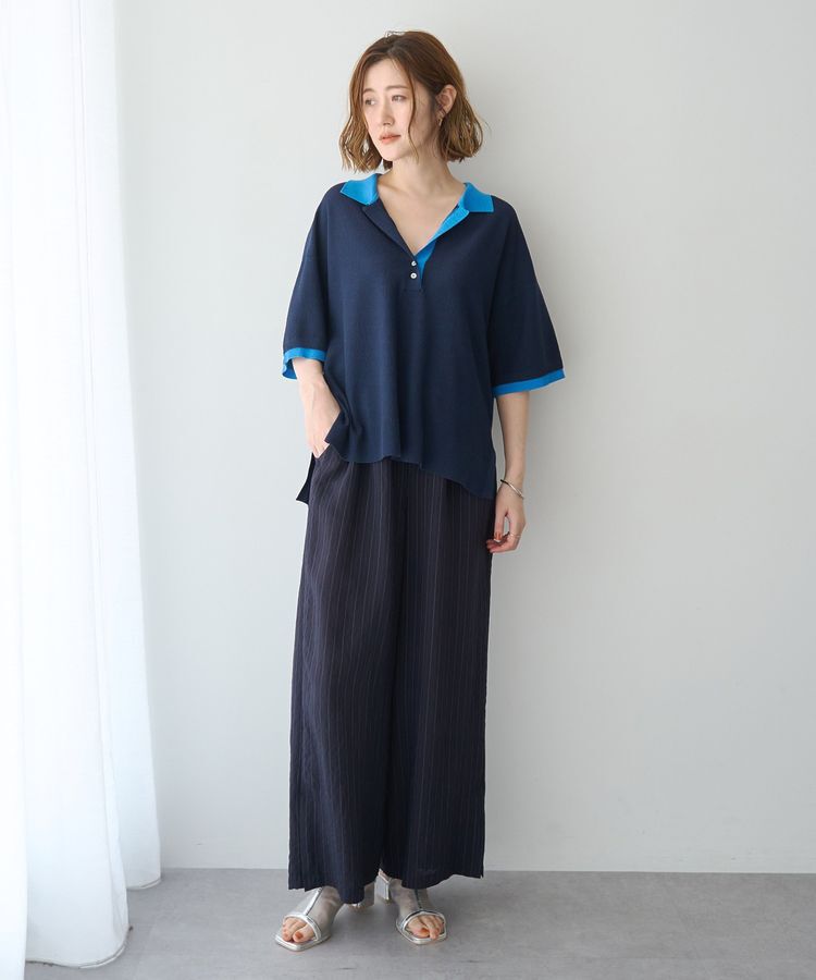YECCA VECCA「ストライプ柄ワイドパンツ」|その他|