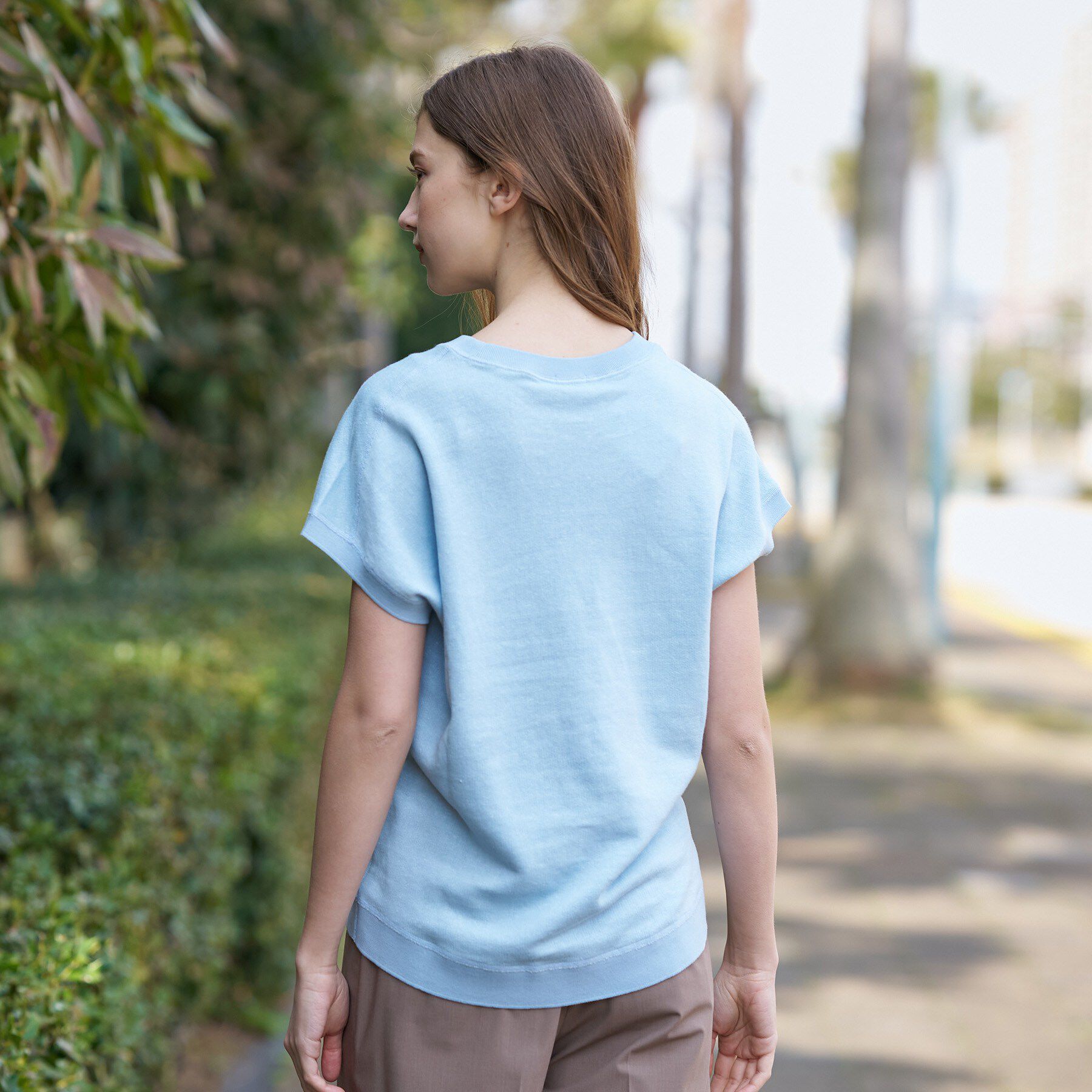 DRESSTERIOR「【ウォッシャブル／セットアップ可】リネン混裏毛フレンチプルオーバー」|Tシャツ・カットソー|