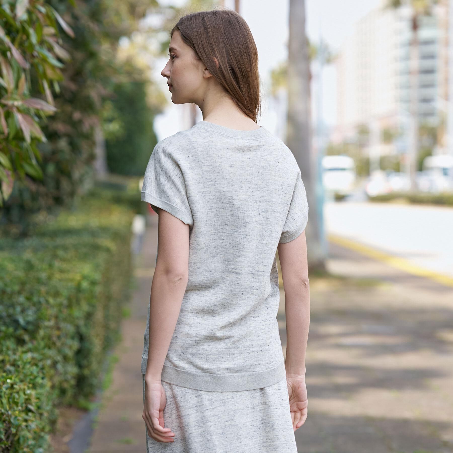 DRESSTERIOR「【ウォッシャブル／セットアップ可】リネン混裏毛フレンチプルオーバー」|Tシャツ・カットソー|