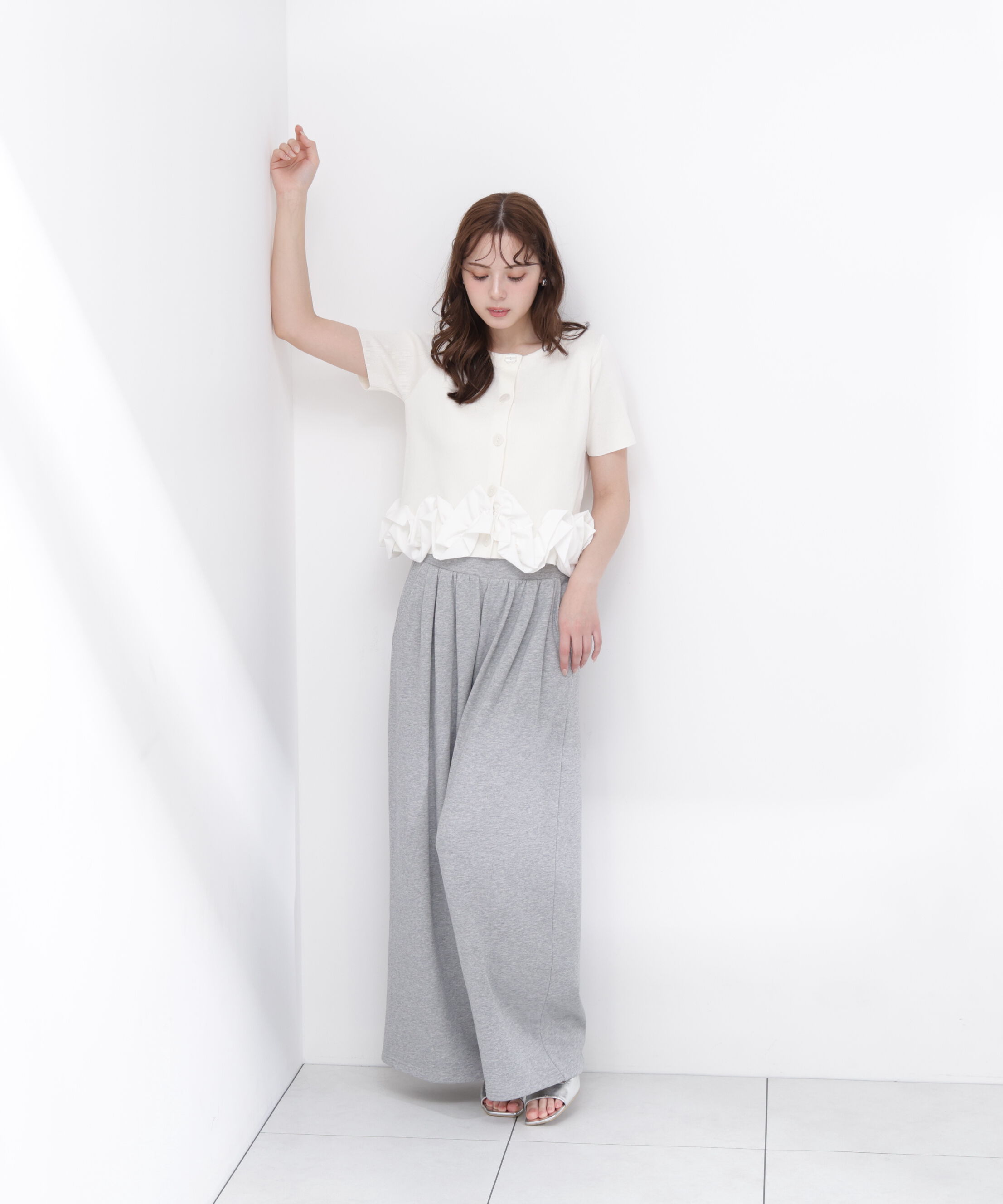 PROPORTION BODY DRESSING「〈a/mie〉半袖ホイップヘムカーディガン」|カーディガン|