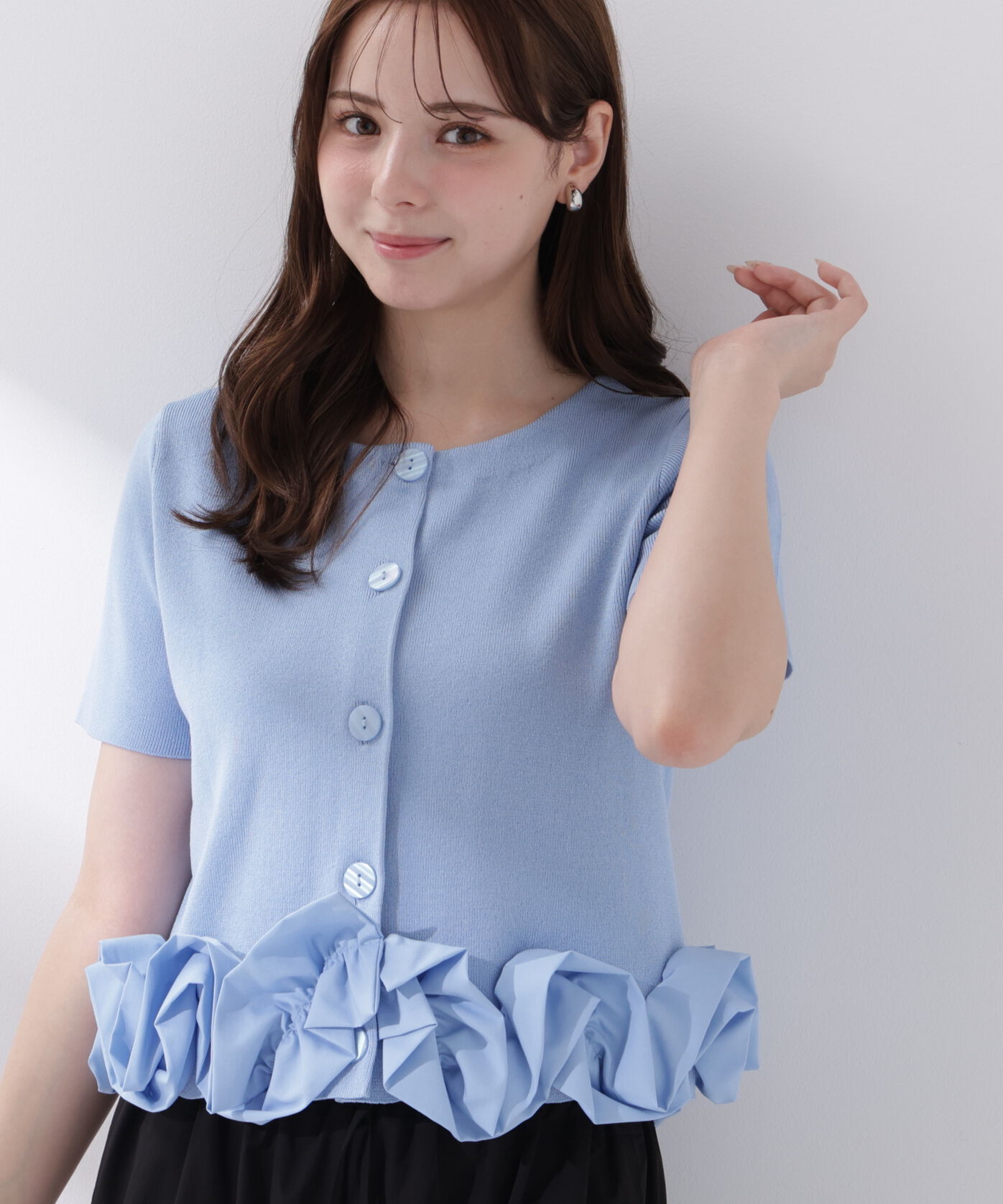 PROPORTION BODY DRESSING「〈a/mie〉半袖ホイップヘムカーディガン」|カーディガン|