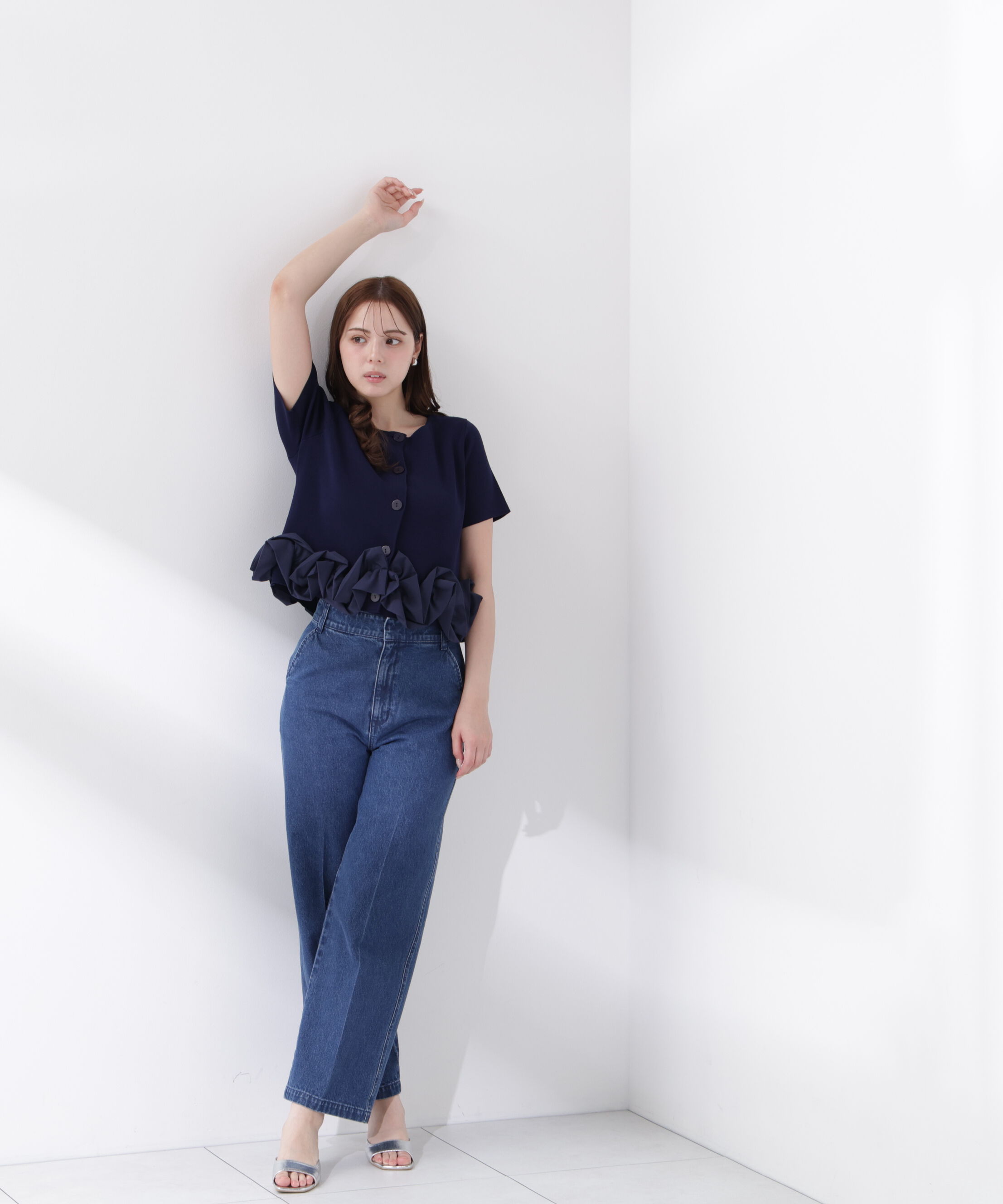 PROPORTION BODY DRESSING「〈a/mie〉半袖ホイップヘムカーディガン」|カーディガン|