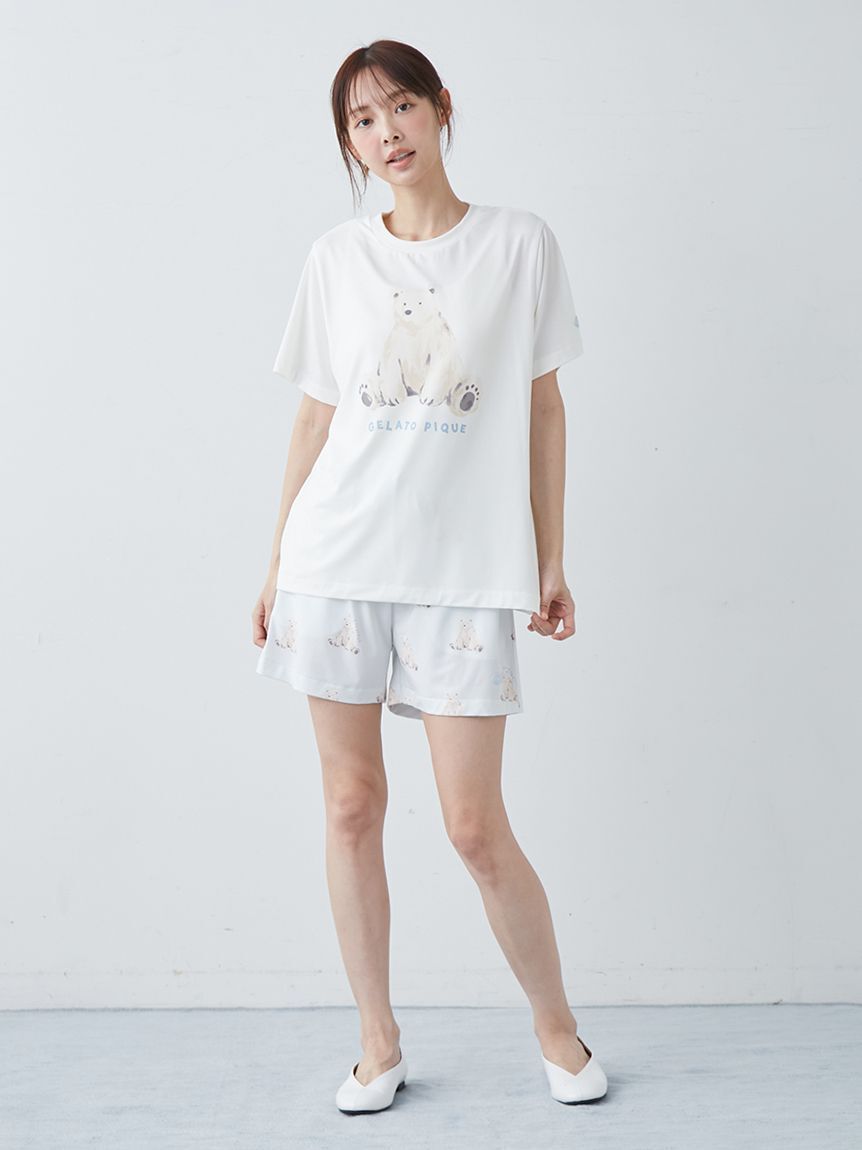 gelato pique「【ONLINE限定】【接触冷感】シーアニマル柄ワンポイントTシャツ&ショートパンツセット」|ルームウェア|