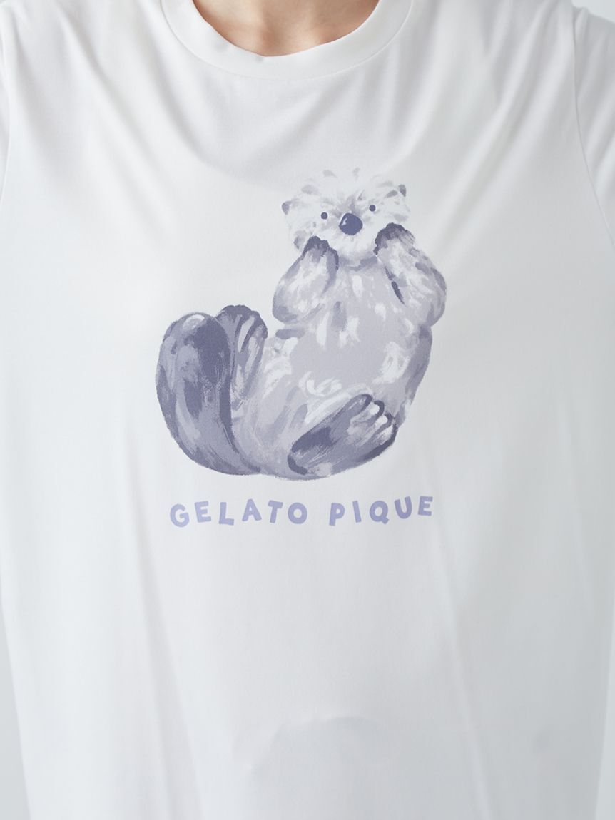 gelato pique「【ONLINE限定】【接触冷感】シーアニマル柄ワンポイントTシャツ&ロングパンツセット」|ルームウェア|