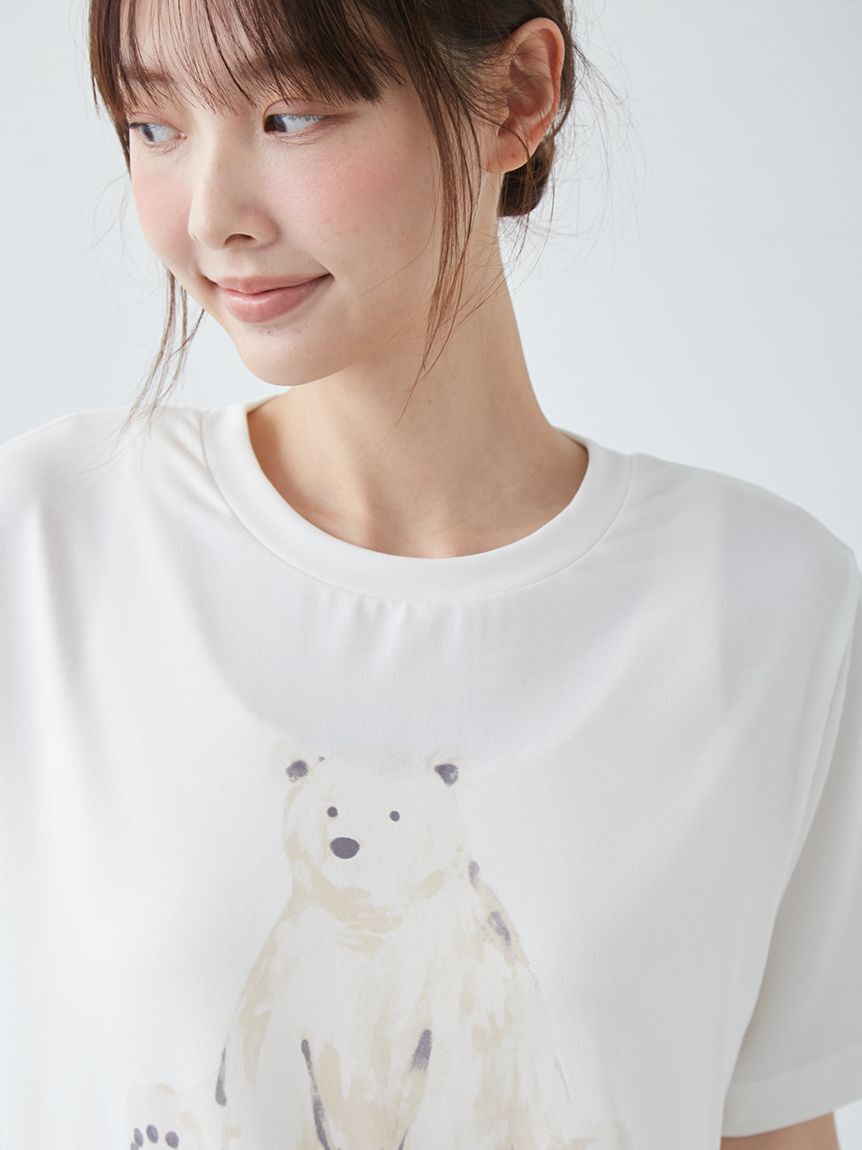 gelato pique「【ONLINE限定】【接触冷感】シーアニマル柄ワンポイントTシャツ&ロングパンツセット」|ルームウェア|
