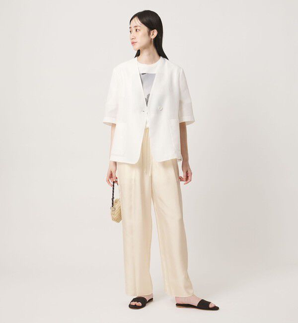 UNITED ARROWS「シルクライク イージーパンツ」|チノ|