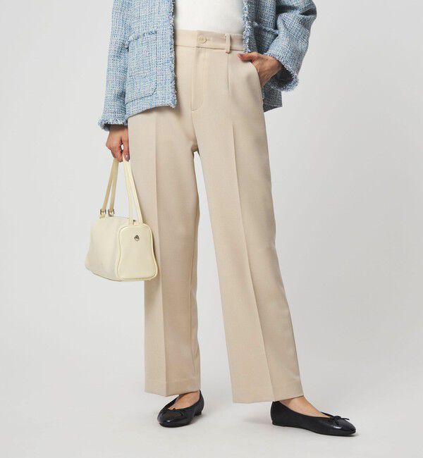 UNITED ARROWS green label relaxing「［size SHORT/TALLあり］Daily Chic セミフレア パンツ」|スラックス|NATURAL