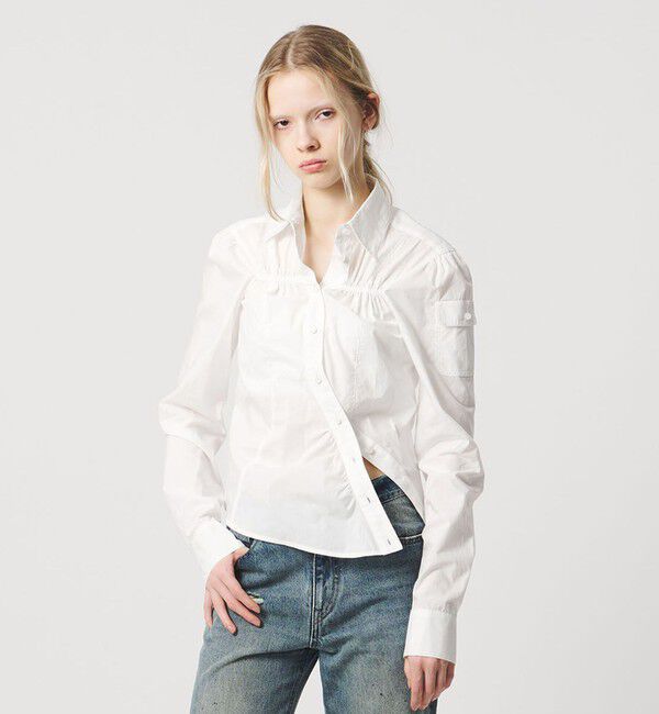 ATTISESSION「＜ATTISESSION＞コットン ギャザー ヨーク シャツ」|シャツ・ブラウス|WHITE