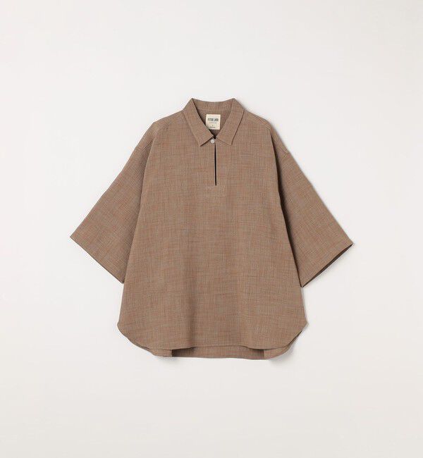 SHIPS any「SHIPS any:〈UVカット〉FUTURE LINEN CANVAS リネンライク スキッパー プルオーバーシャツ◆」|シャツ・ブラウス|