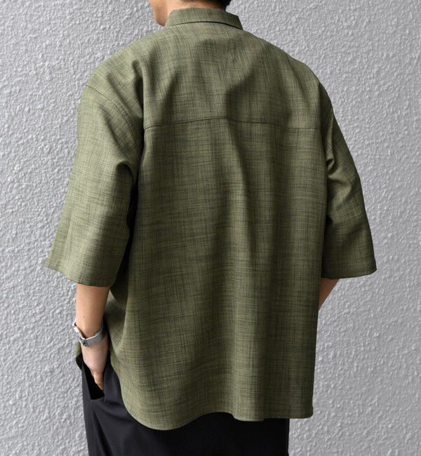 SHIPS any「SHIPS any:〈UVカット〉FUTURE LINEN CANVAS リネンライク スキッパー プルオーバーシャツ◆」|シャツ・ブラウス|