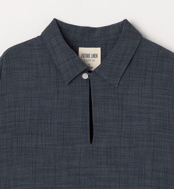 SHIPS any「SHIPS any:〈UVカット〉FUTURE LINEN CANVAS リネンライク スキッパー プルオーバーシャツ◆」|シャツ・ブラウス|