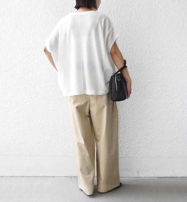 SHIPS for women「《予約》【WEB限定】シアー ワッフル スリット TEE」|Tシャツ・カットソー|
