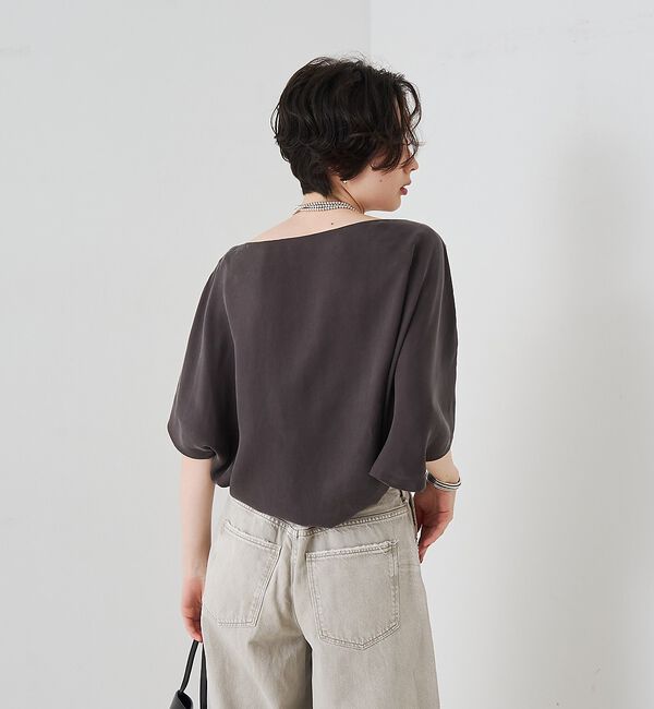 Rouge vif「【セットアップ対応】キュプラフィブリルアシンメトリーブラウス【予約】」|シャツ・ブラウス|