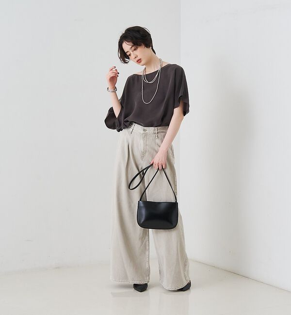 Rouge vif「【セットアップ対応】キュプラフィブリルアシンメトリーブラウス【予約】」|シャツ・ブラウス|