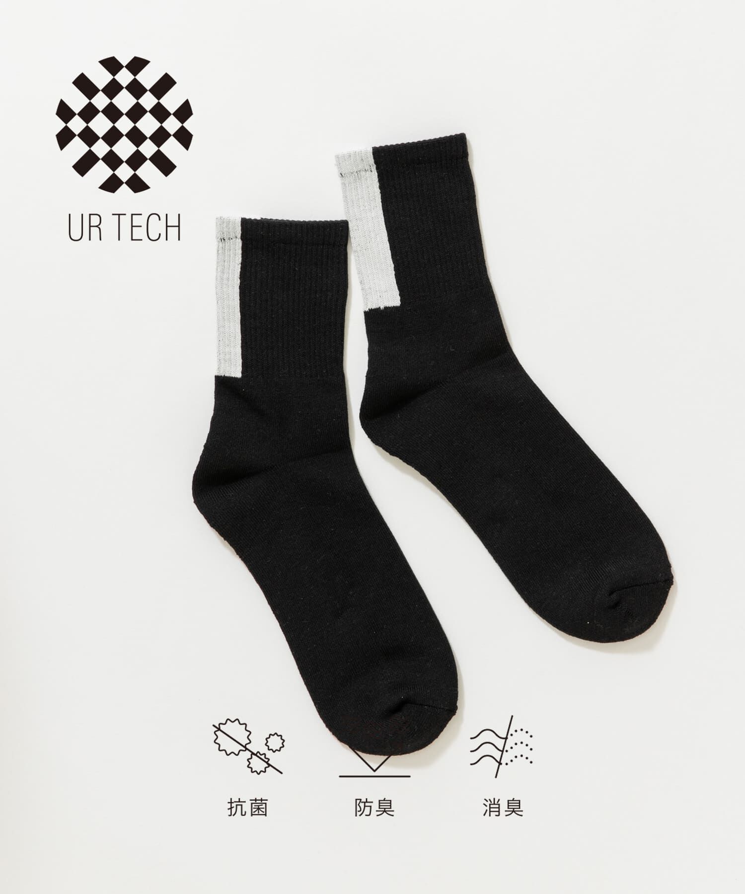 URBAN RESEARCH「『UR TECH』バックラインソックス」|ソックス|オフホワイト