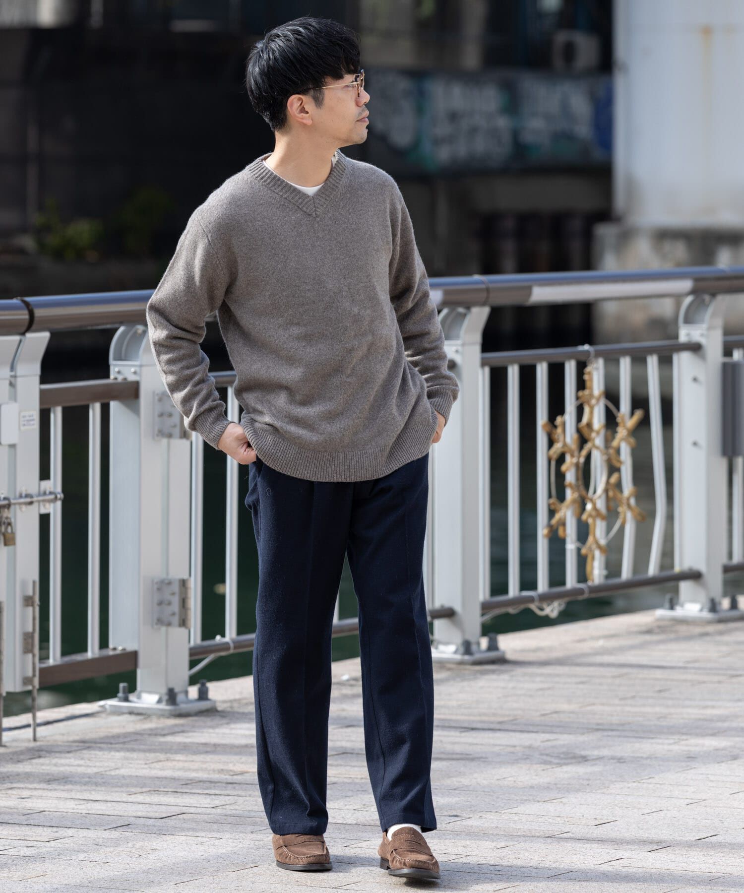 URBAN RESEARCH ROSSO「『XLサイズあり』ハミルトンラムズウールVネックニット」|ニット・セーター|