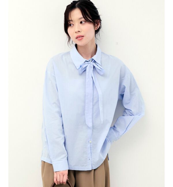  「《WEB限定アイテム》コットン2Wayボウタイブラウス」|シャツ・ブラウス|