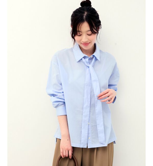  「《WEB限定アイテム》コットン2Wayボウタイブラウス」|シャツ・ブラウス|
