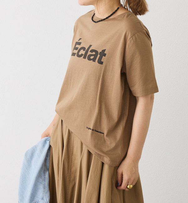  「シルケットロゴプリント&times;刺繍Tシャツ」|プルオーバー|