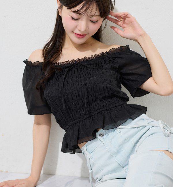  「【 XS/S/Mサイズ展開】サイドスリットリボン美脚デニムパンツ」|その他|