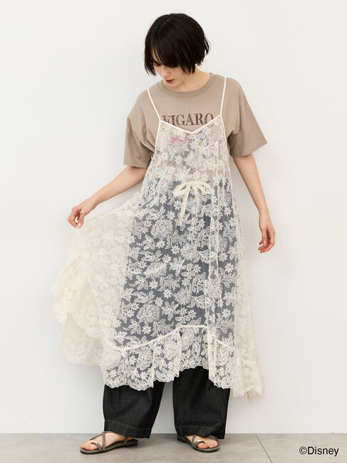 Samansa Mos2「【Disney】ピノキオ/フィガロ刺繍Tシャツ」|Tシャツ・カットソー|