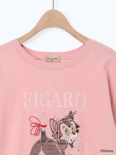 Samansa Mos2「【Disney】ピノキオ/フィガロ刺繍Tシャツ」|Tシャツ・カットソー|