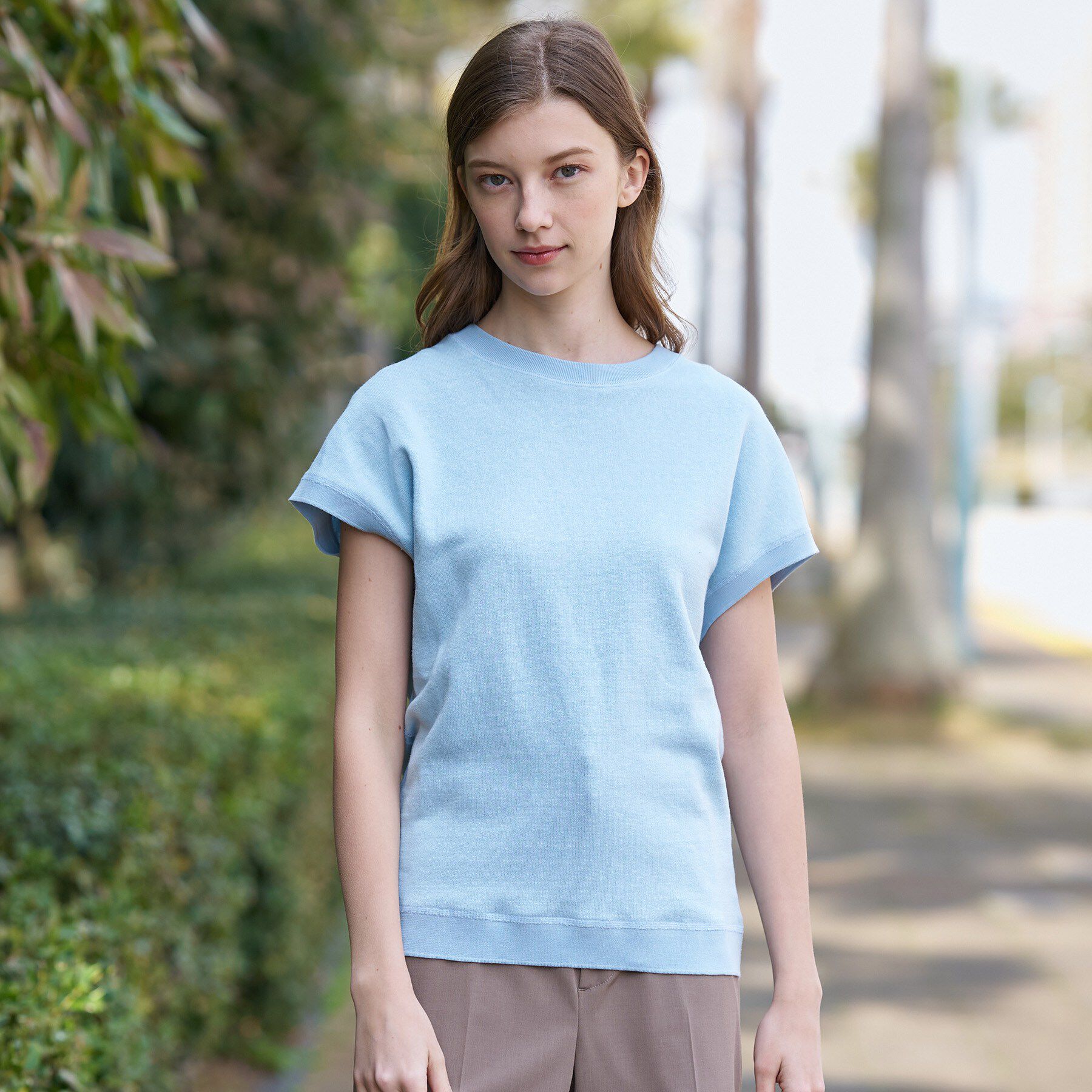DRESSTERIOR「【ウォッシャブル／セットアップ可】リネン混裏毛フレンチプルオーバー」|Tシャツ・カットソー|