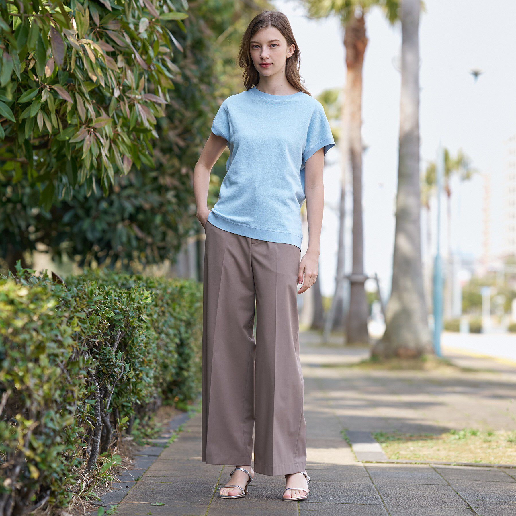 DRESSTERIOR「【ウォッシャブル／セットアップ可】リネン混裏毛フレンチプルオーバー」|Tシャツ・カットソー|