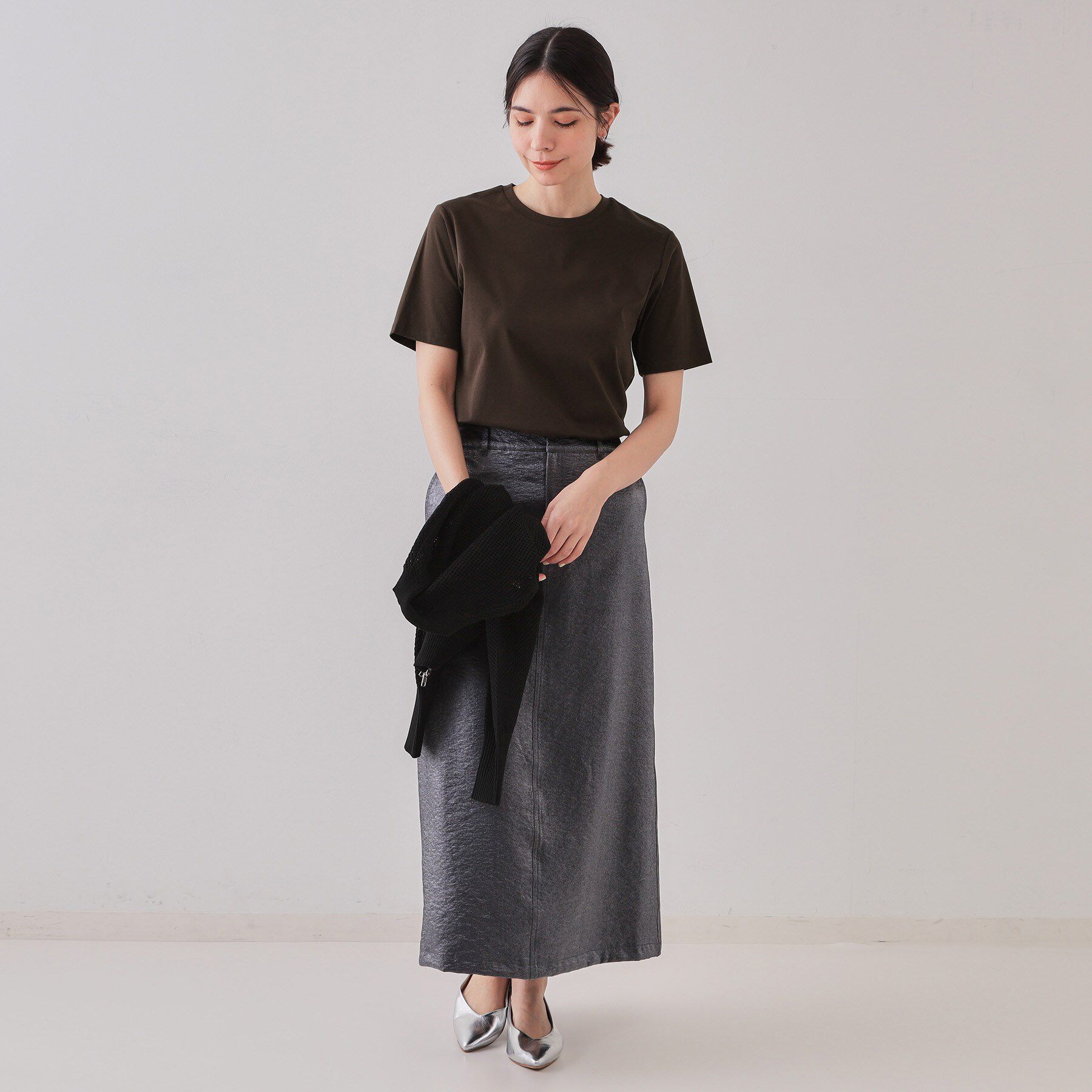 OPAQUE.CLIP「《5色展開／SS-LLサイズ》ベーシックTシャツ【UV／接触冷感／洗濯機洗い可】」|Tシャツ・カットソー|