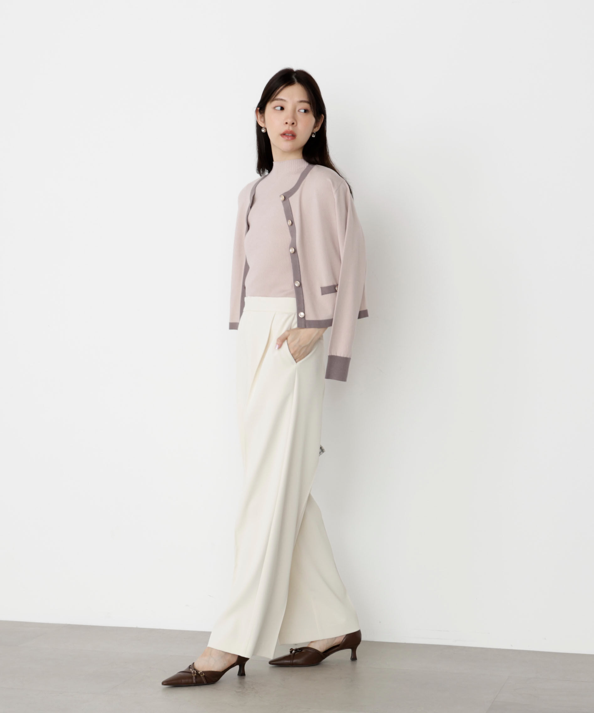 PROPORTION BODY DRESSING「＜ハンドウォッシャブル＞ニュアンス釦ニットアンサンブル 25AW」|ニット・セーター|