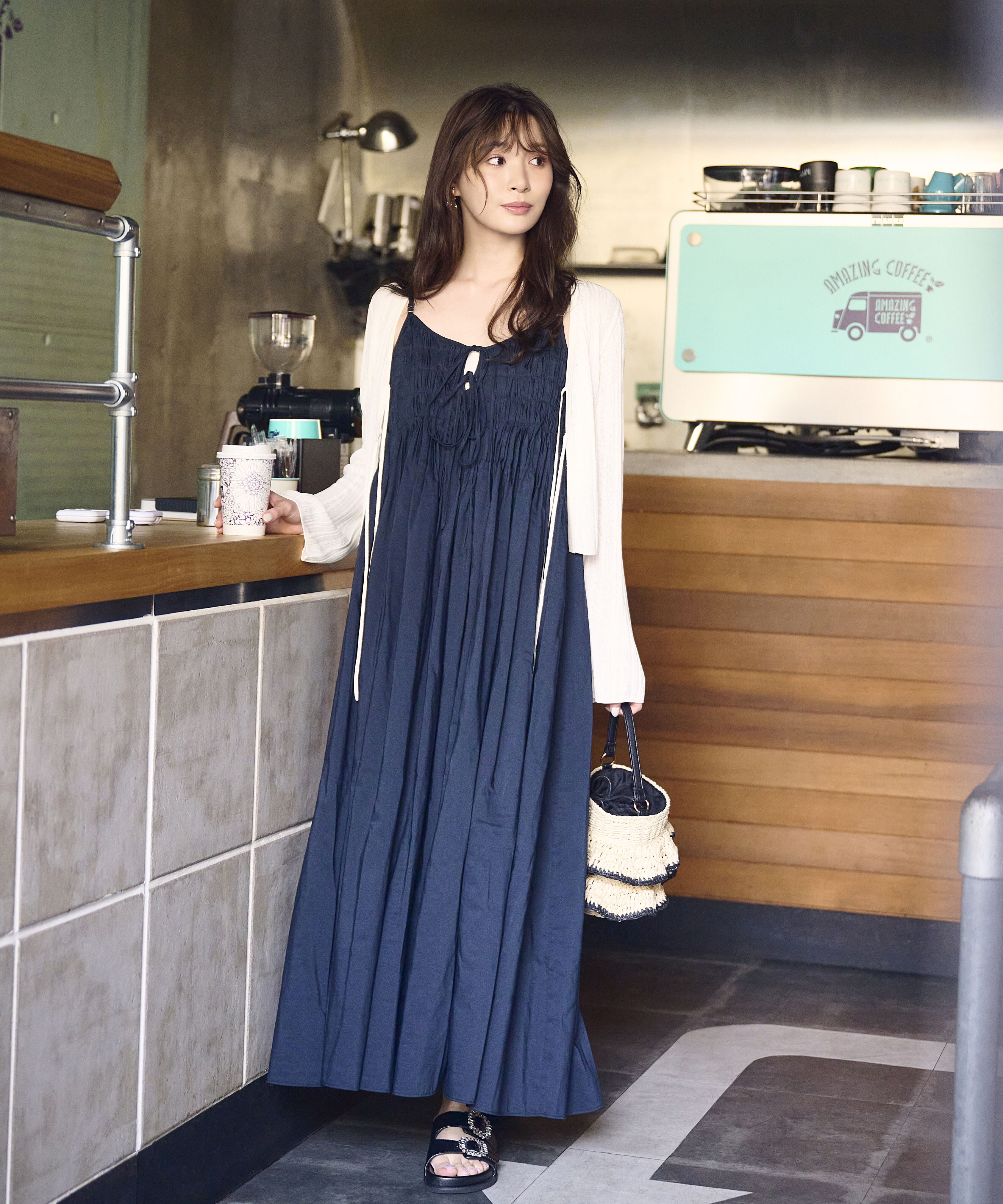 PROPORTION BODY DRESSING「シアーリブカーディガン」|カーディガン|