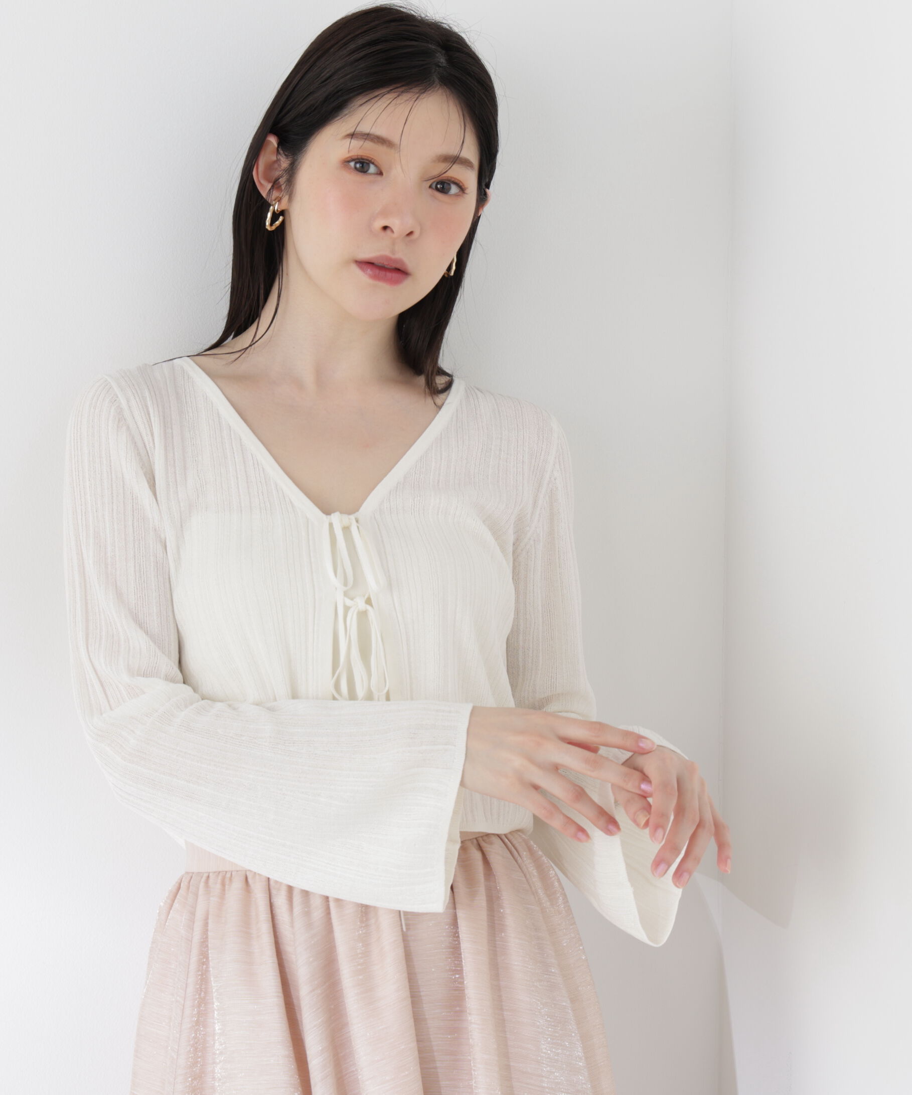 PROPORTION BODY DRESSING「シアーリブカーディガン」|カーディガン|