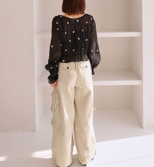 archives「花柄刺繍ギャザーブラウス」|シャツ・ブラウス|