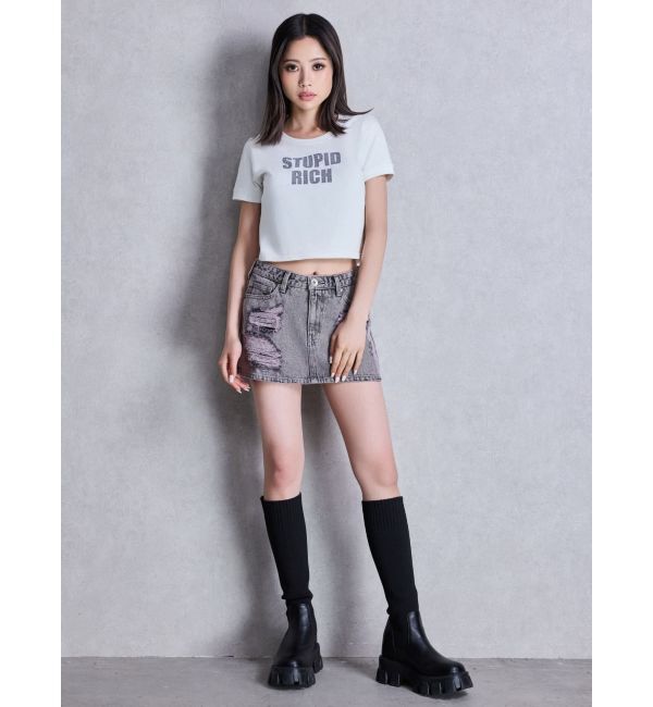 GYDA「STUPID RICH STONEショートTシャツ」|Tシャツ・カットソー|