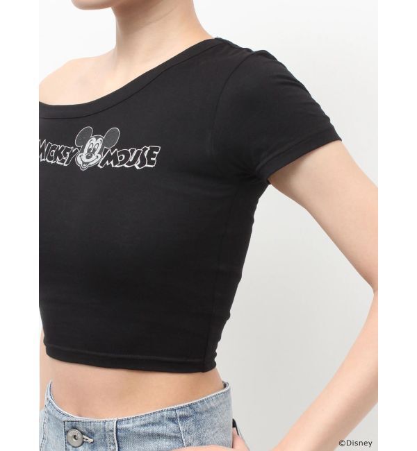 GYDA「GYDA/Disney/ラメプリントワンショルダーTシャツ」|Tシャツ・カットソー|
